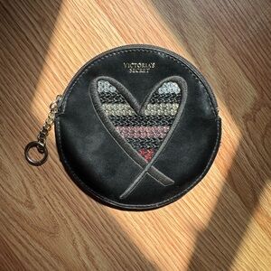 Victoria's Secret Black Round Heart Bag